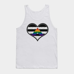 Elegant LGBT Ally Pride Decorative Heart in Pride Flag Colors Tank Top